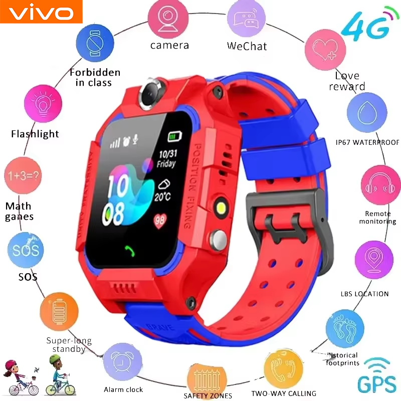Smartwatch Watches Gift For Boys With Gps - VIVO 2026 Kids 4G Smart Watch