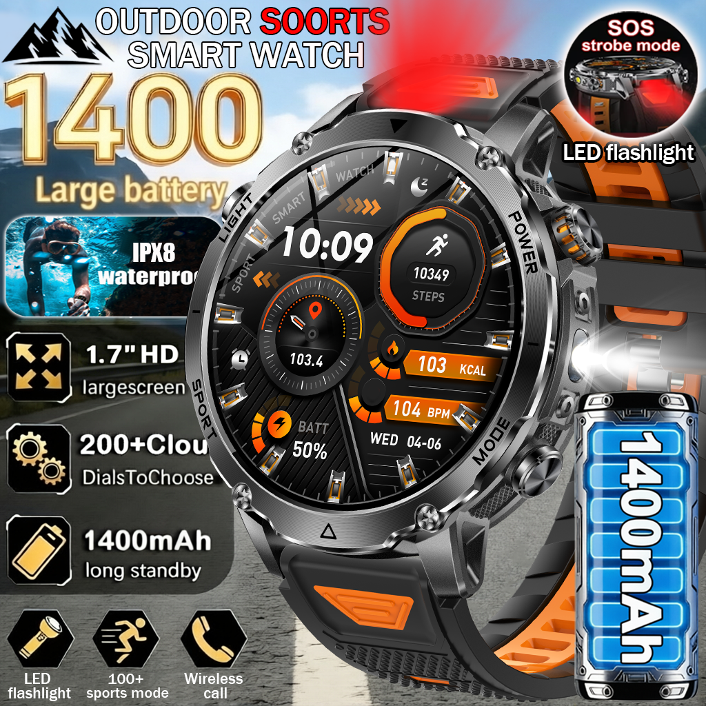 Heart Rate Gps Watch - 2026New Military Sports Smart Watch Men