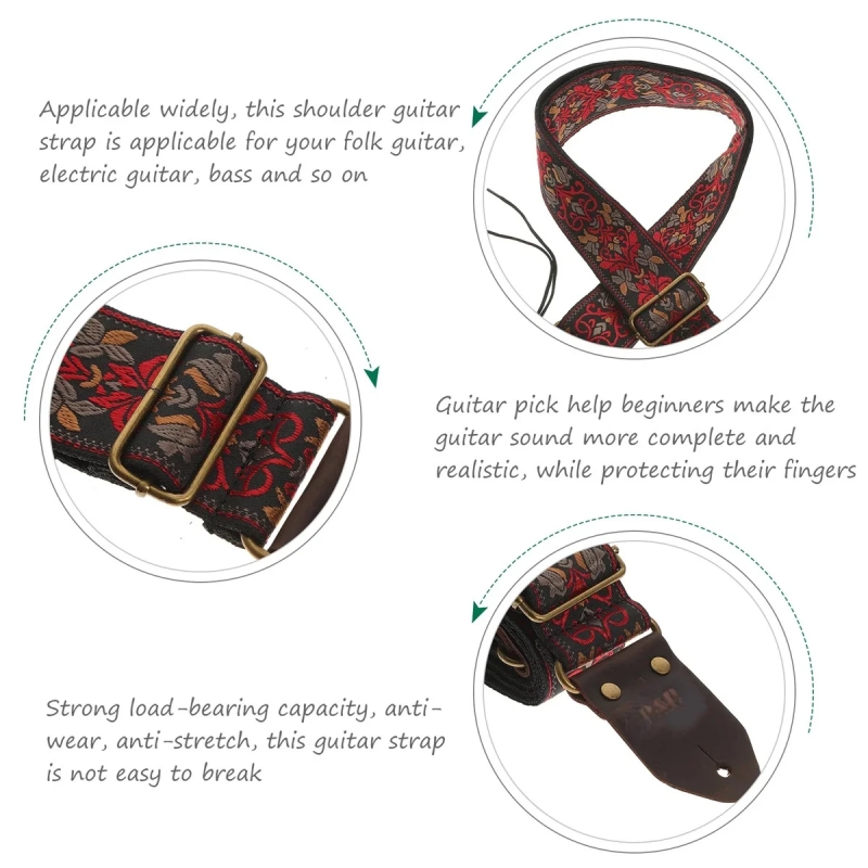 Miwayer Vintage Flowers Guitar - Leather Watch Strap avaliação e preço