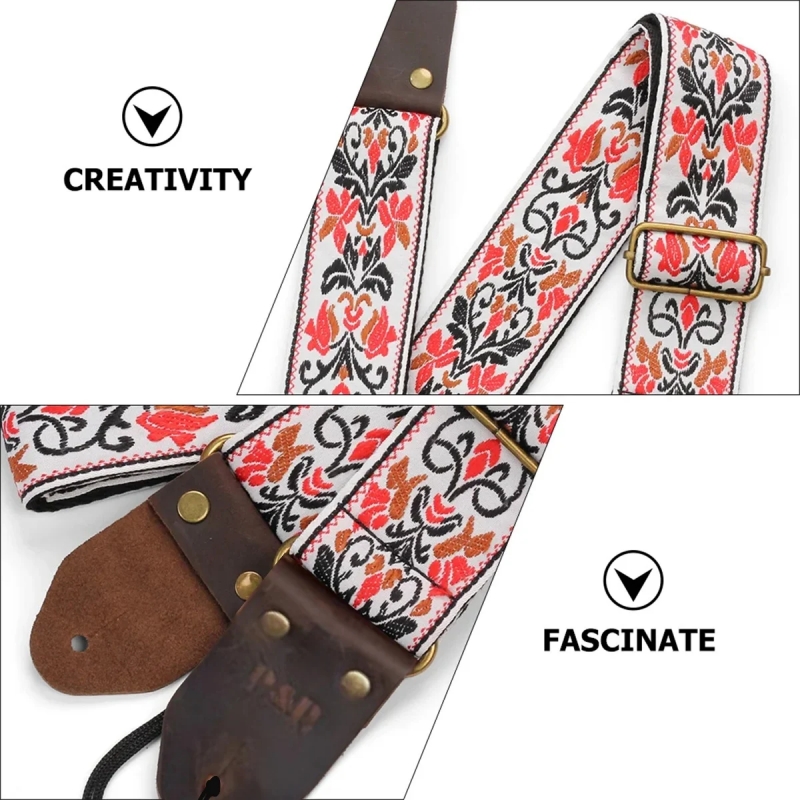 Miwayer Vintage Flowers Guitar - Leather Watch Strap avaliação e preço