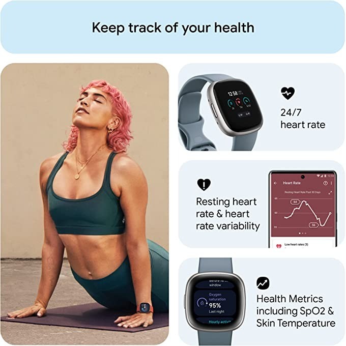 Fitbit Versa 4 Smart Watch Bui - Heart Rate Gps Watch avaliação e preço