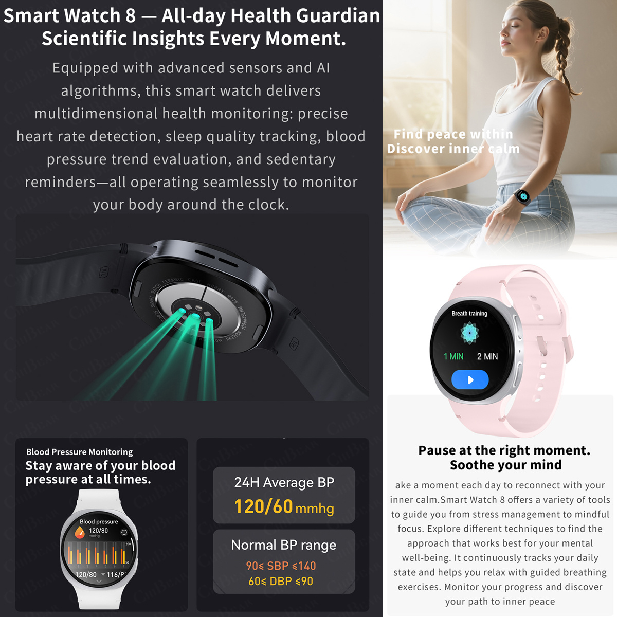 2026 New Watches 8 Mini GPS Tr - Heart Rate Gps Watch avaliação e preço