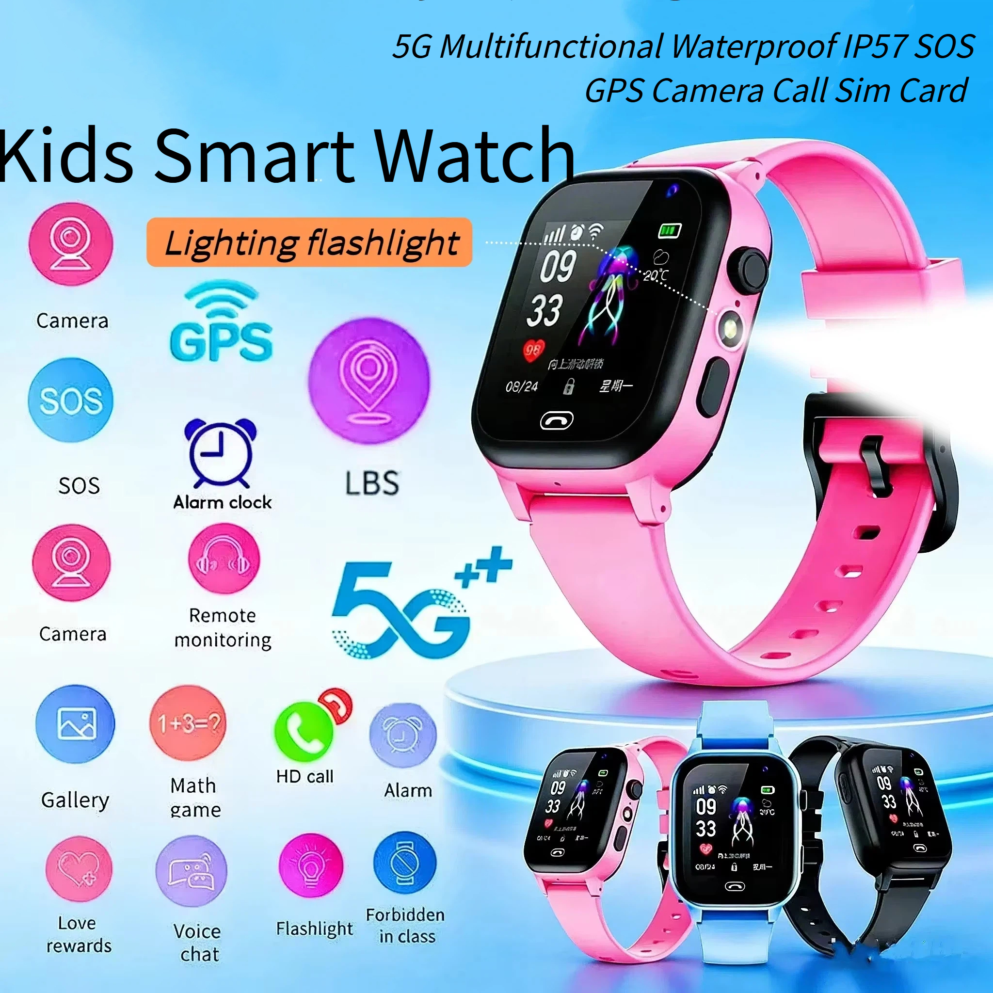 Lenovo Kids Smart Watch 5G GPS - Smartwatch Watches For Kid Girl avaliação e preço