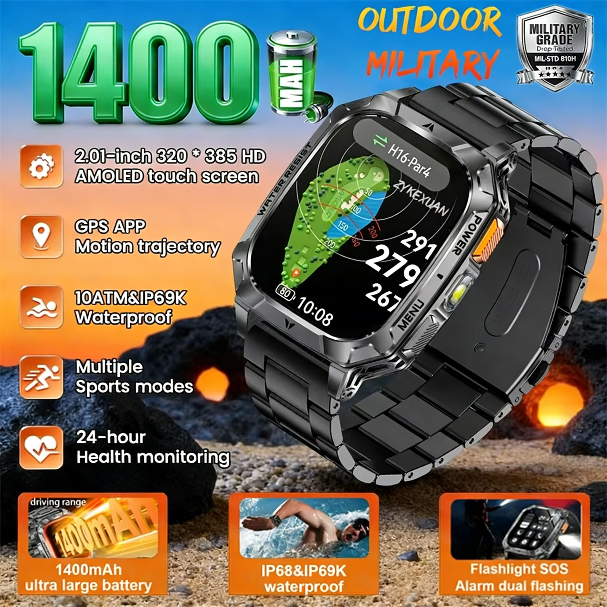 New 2026 Smartwatch Sports HD  - Heart Rate Gps Watch avaliação e preço