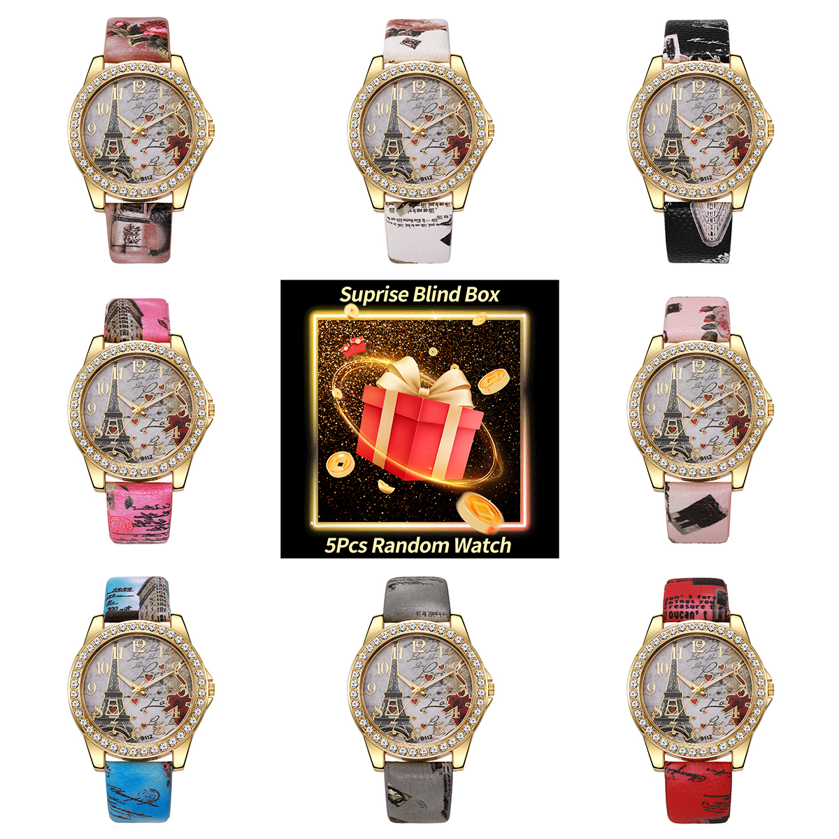 5PCS Surprise Mystery Box-Fash - Ladies Fashion Watch avaliação e preço