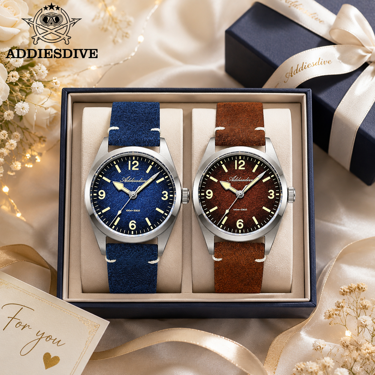 ADDIESDIVE 36MM 200M Waterproo - Leather Watch Strap avaliação e preço