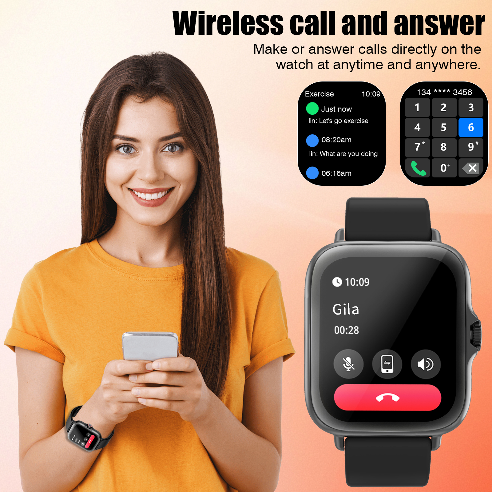 Smart Watch, Wireless Call/Dia - Smartwatch Iphone Watches For Women avaliação e preço