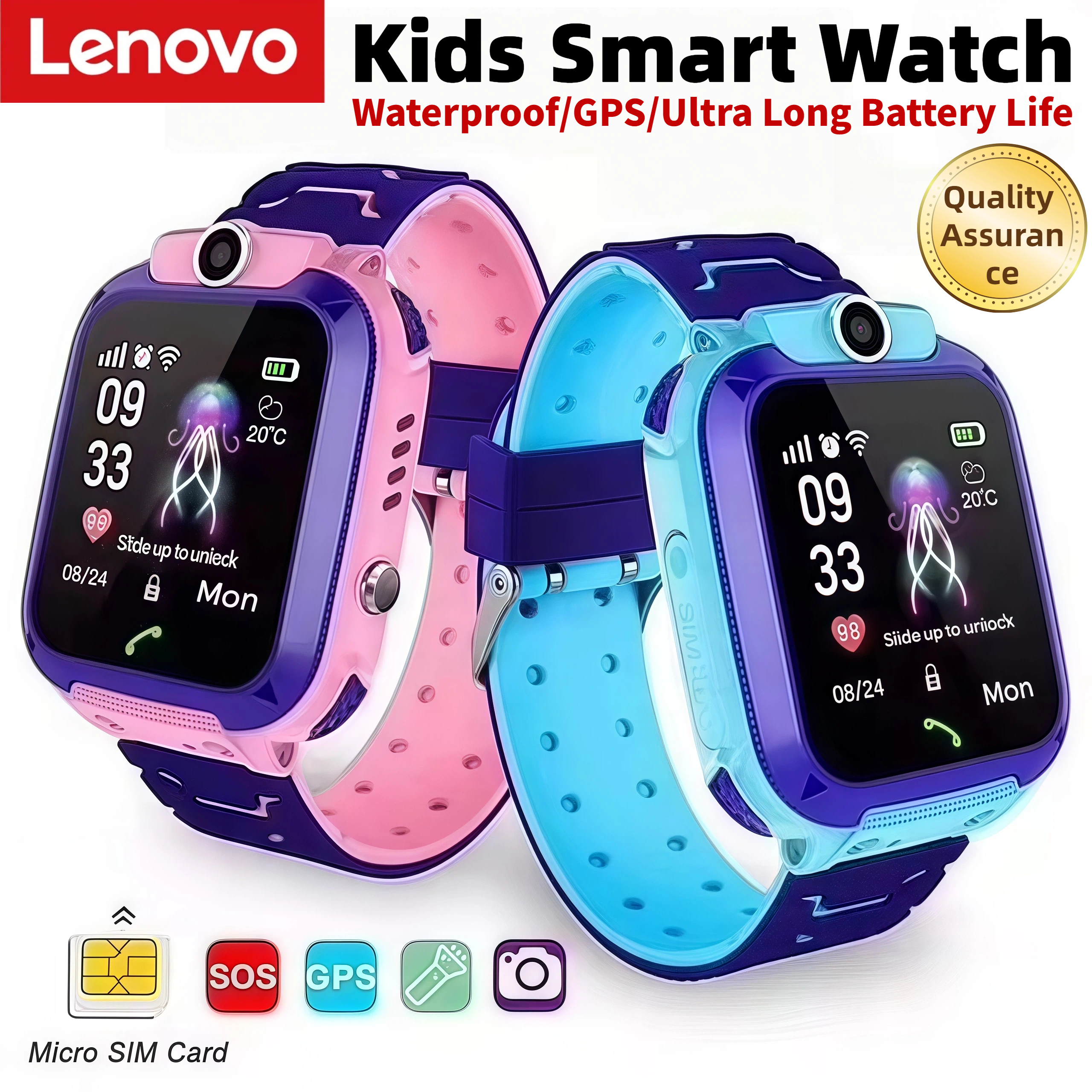 Lenovo Q12 Children's Smart Wa - Smartwatch Watches Gift For Boys With Gps avaliação e preço