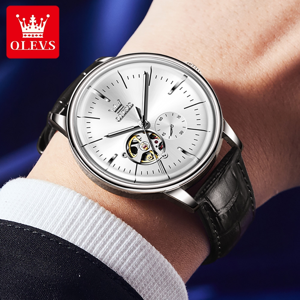 OLEVS Casual Fashion Men's Wat - Leather Watch Strap avaliação e preço