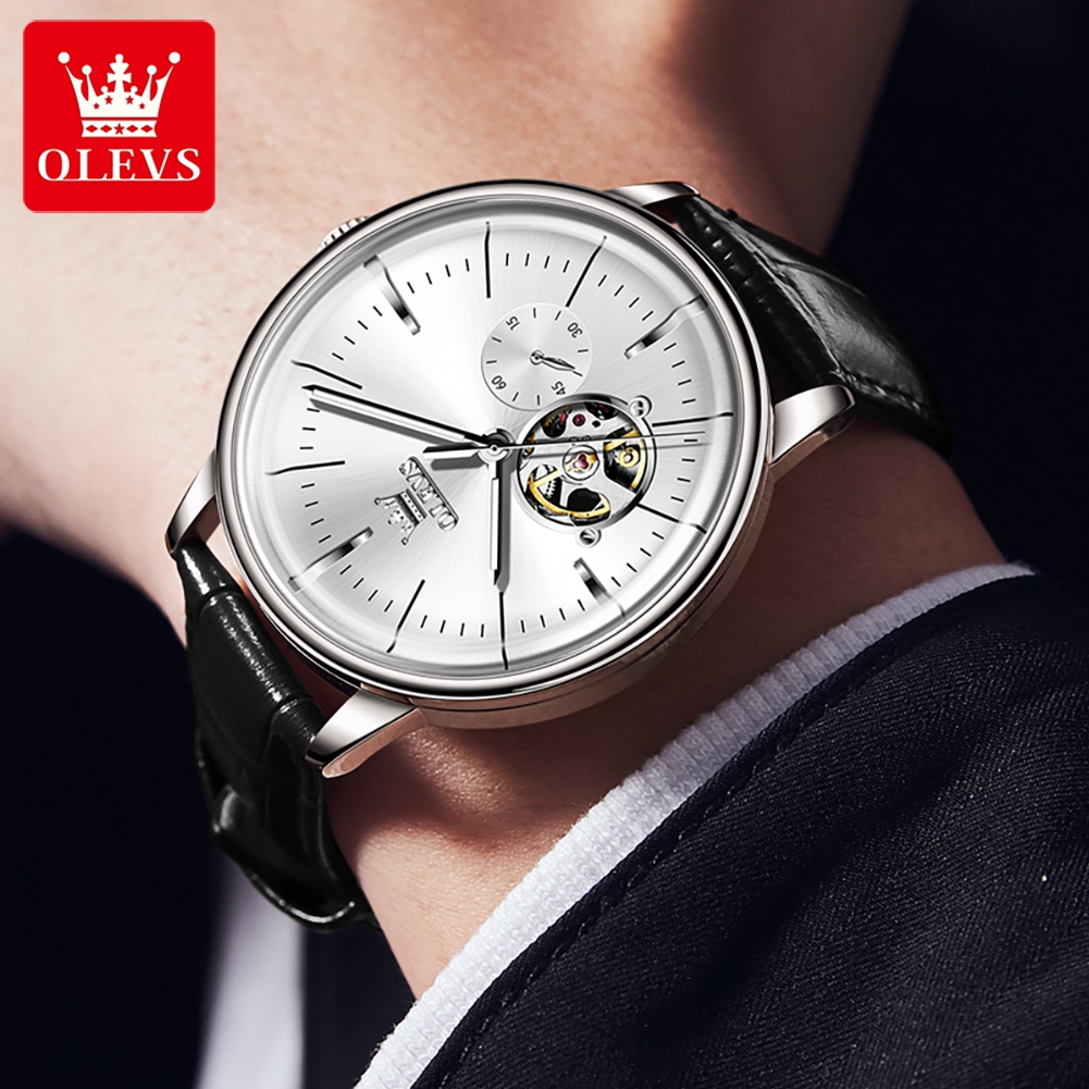 OLEVS Casual Fashion Men's Wat - Leather Watch Strap avaliação e preço