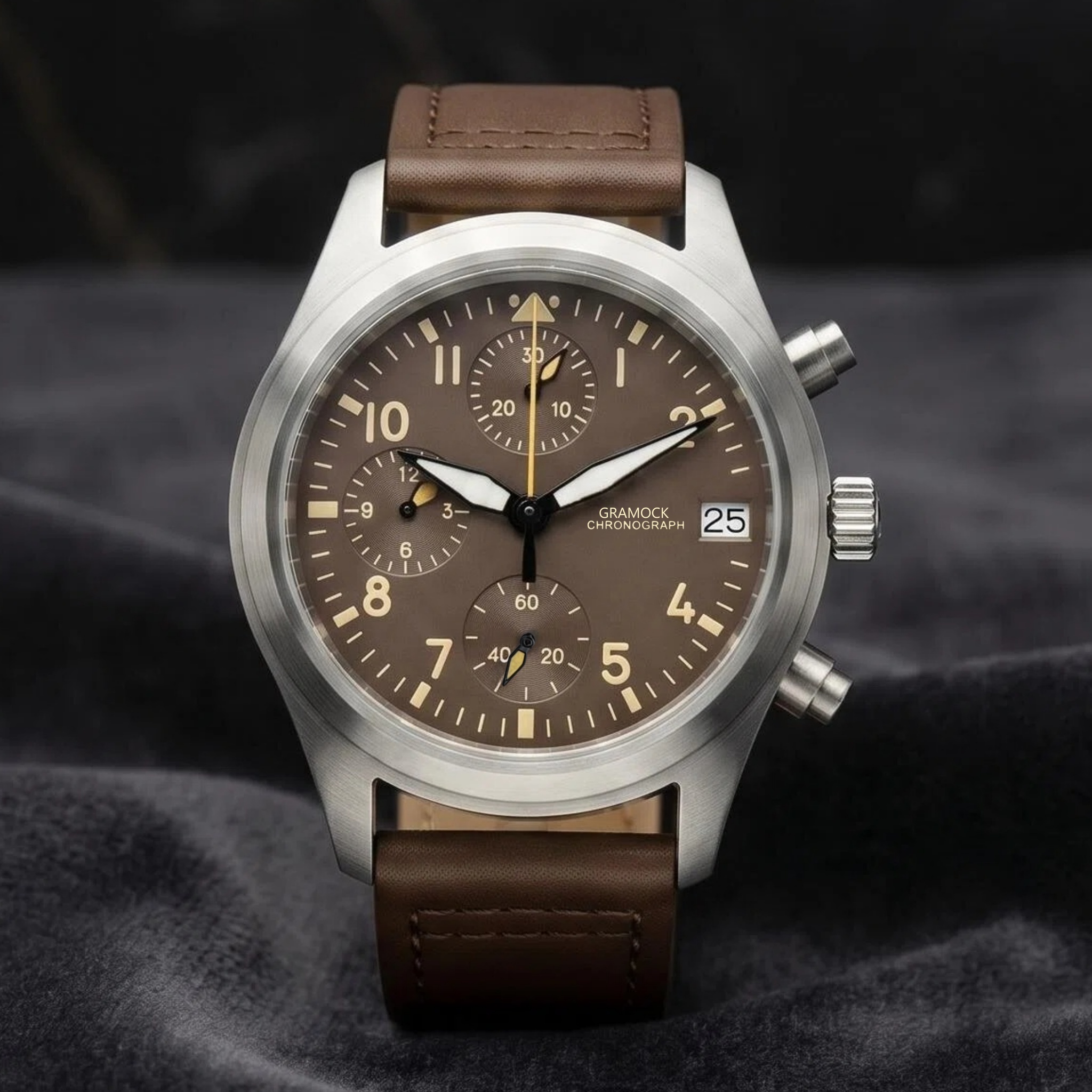 Men's 38mm Steel Dive Vintage  - Leather Watch Strap avaliação e preço