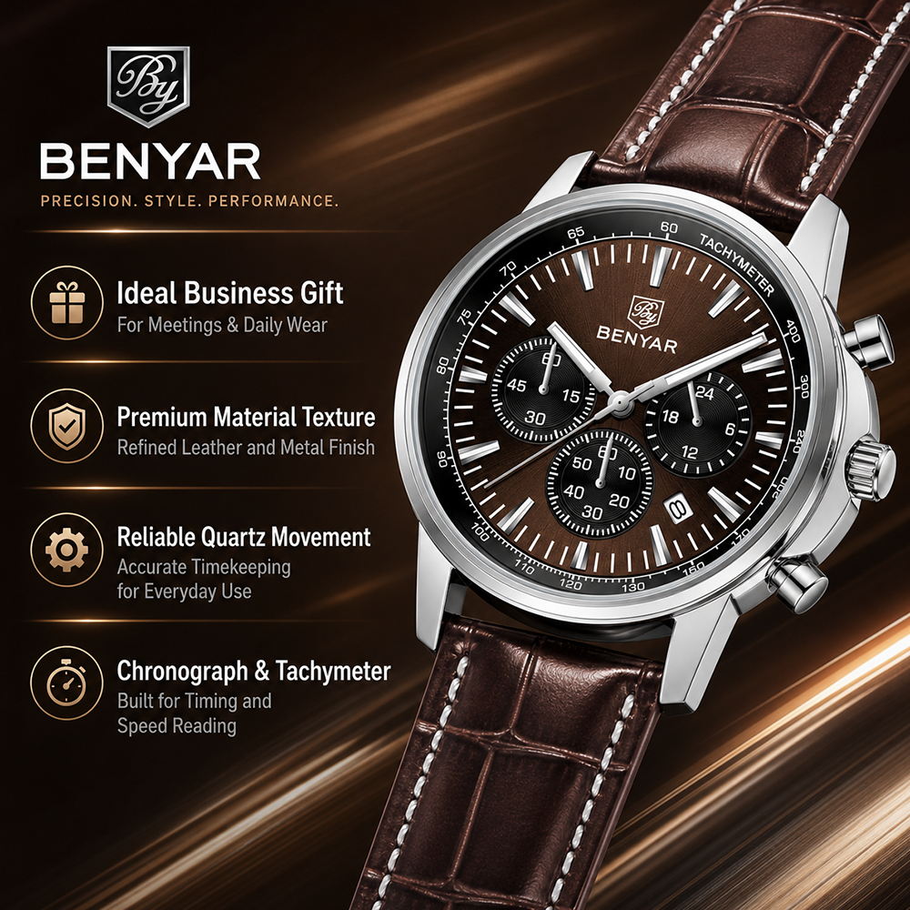 BENYAR Top brand multifunction - Leather Watch Strap avaliação e preço