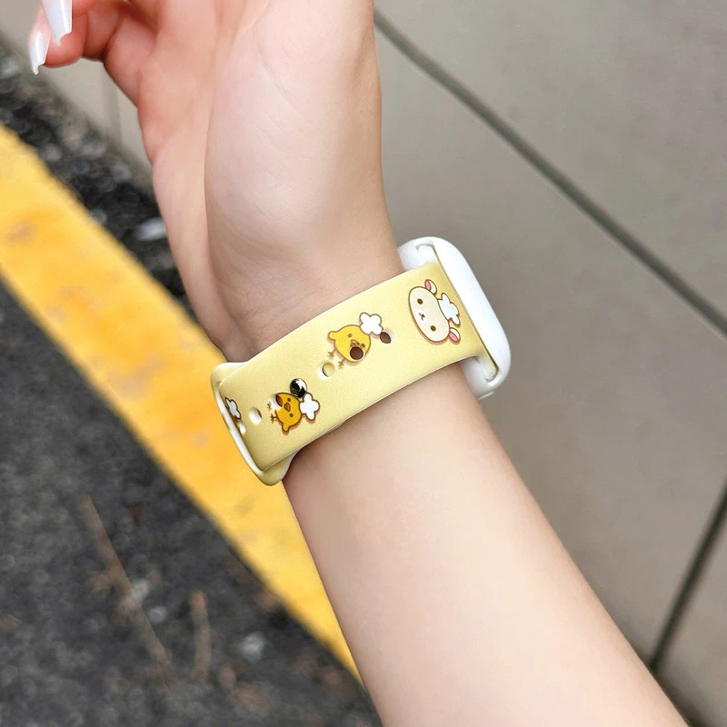 Cute Rilakkuma Print Silicone  - Apple Watch Band avaliação e preço