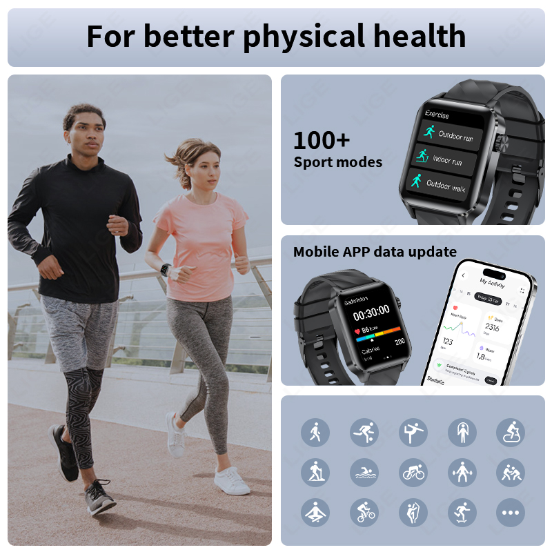 LIGE New Bluetooth Call Smart  - Smartwatch Iphone Watches For Women avaliação e preço