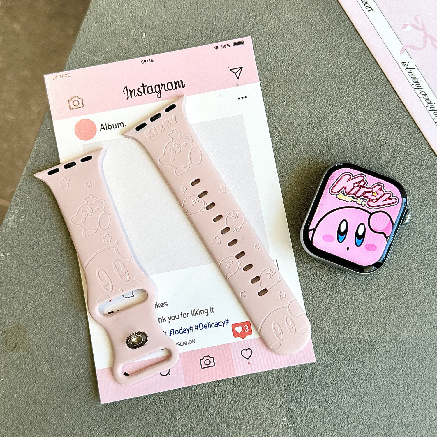 Kawaii Kirby Apple Pink Watch  - Apple Watch Band avaliação e preço