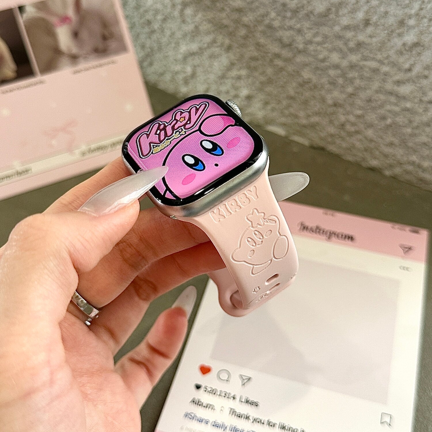 Kawaii Kirby Apple Pink Watch  - Apple Watch Band avaliação e preço