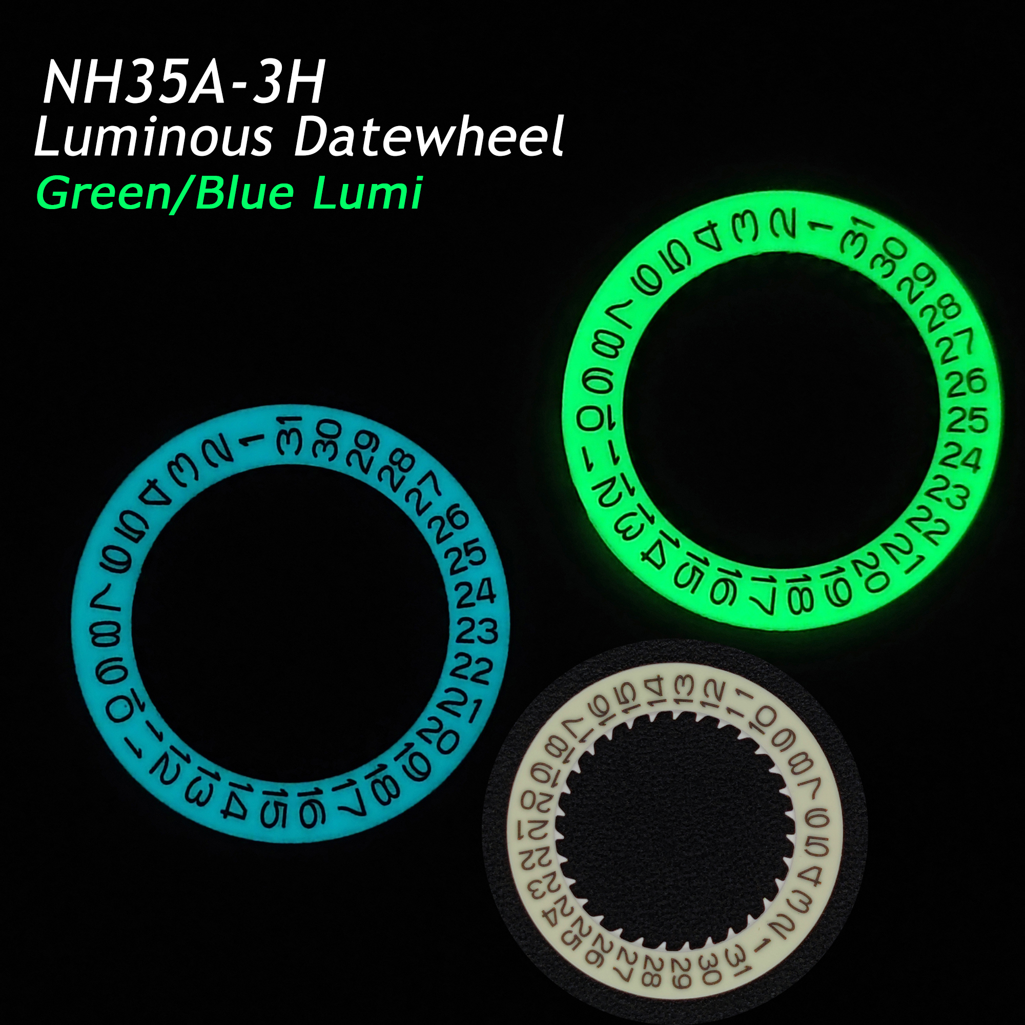 NH35 Luminous White Date-Wheel - Crystal Press Tool avaliação e preço
