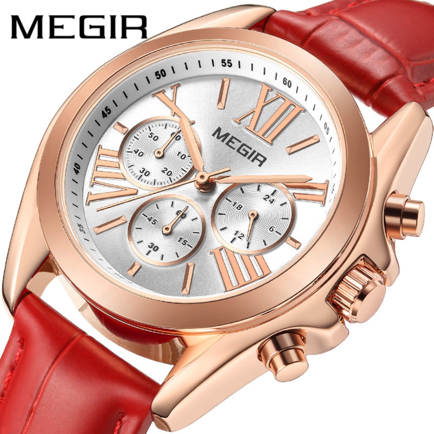 MEGIR New Luxury Leather Watch - Ladies Fashion Watch avaliação e preço
