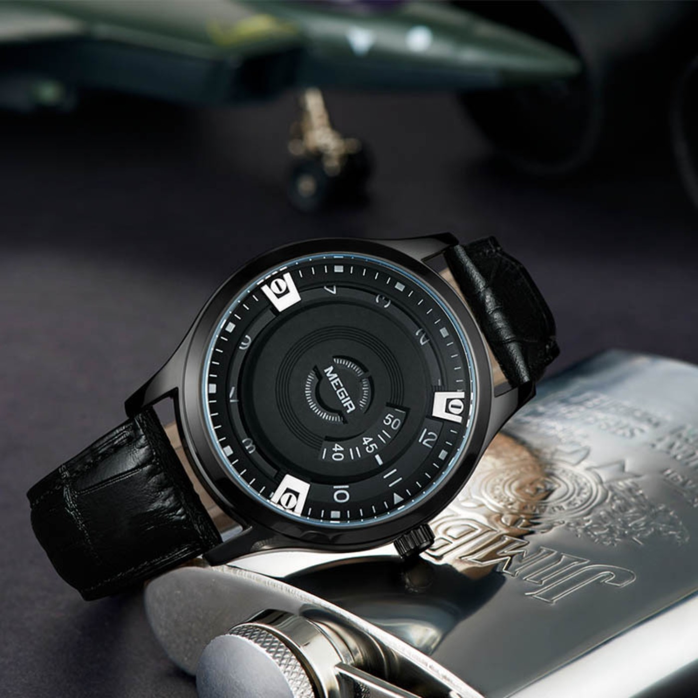MEGIR Men Watches Luxury Leath - Leather Watch Strap avaliação e preço