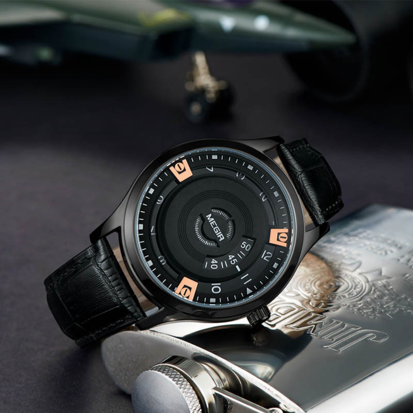 MEGIR Men Watches Luxury Leath - Leather Watch Strap avaliação e preço