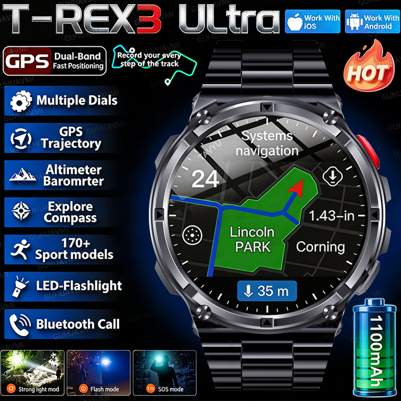 2026 New T-Rex3 Pro 1100mAh Ba - Heart Rate Gps Watch avaliação e preço