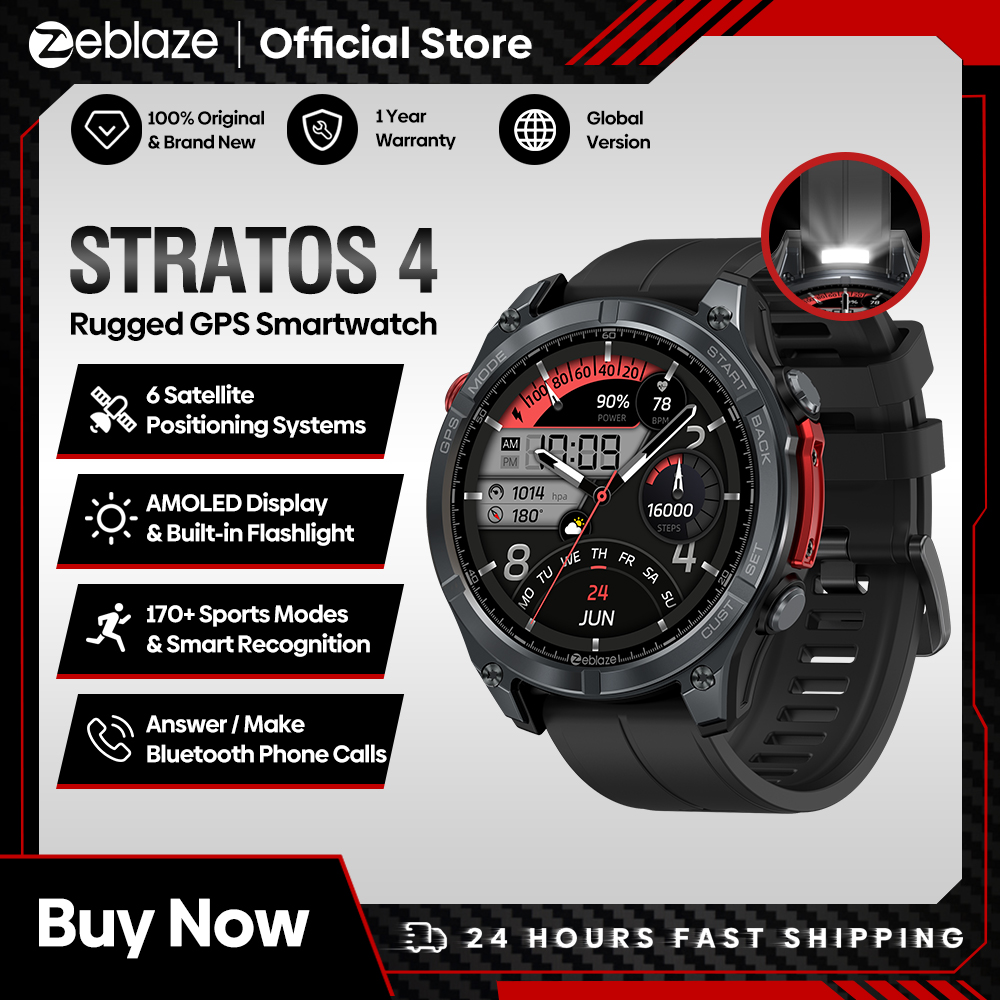 NEW Zeblaze Stratos 4 GPS Smar - Heart Rate Gps Watch avaliação e preço