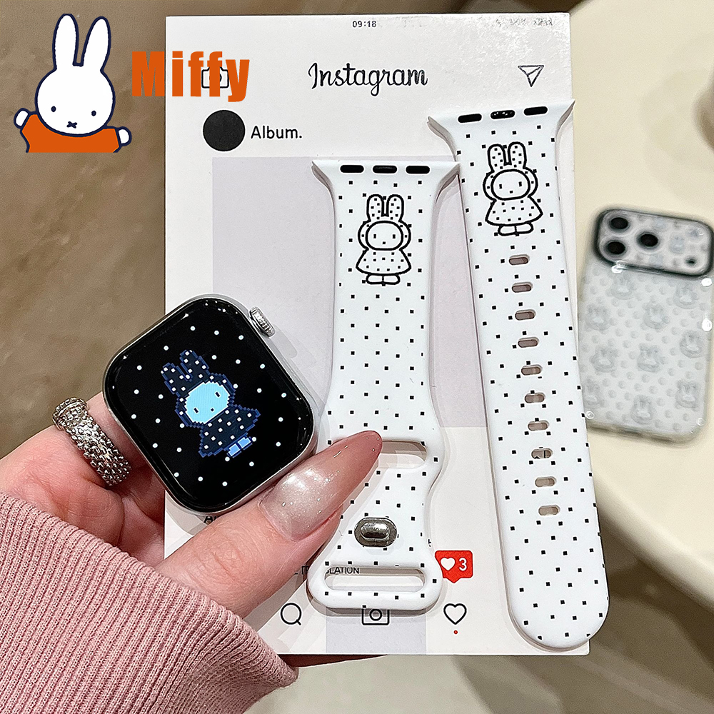 Kawaii Miffy Silicone Watch Ba - Apple Watch Band avaliação e preço