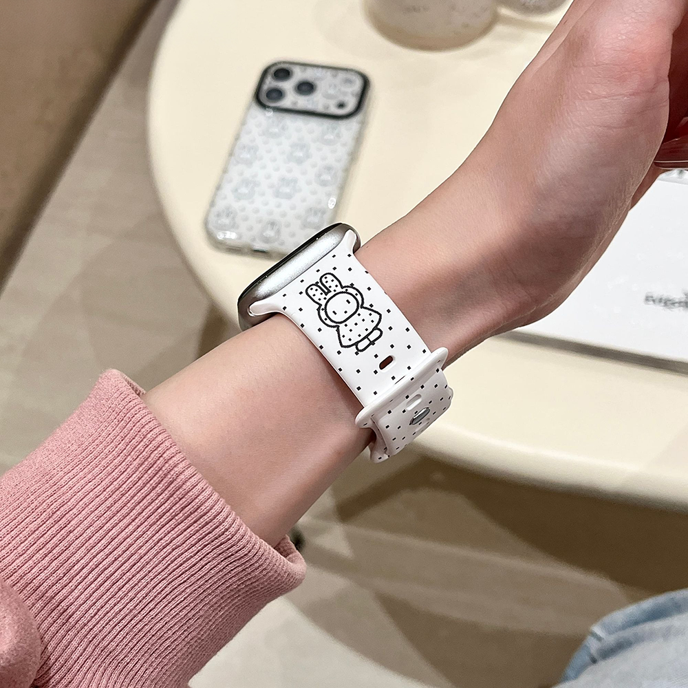 Kawaii Miffy Silicone Watch Ba - Apple Watch Band avaliação e preço