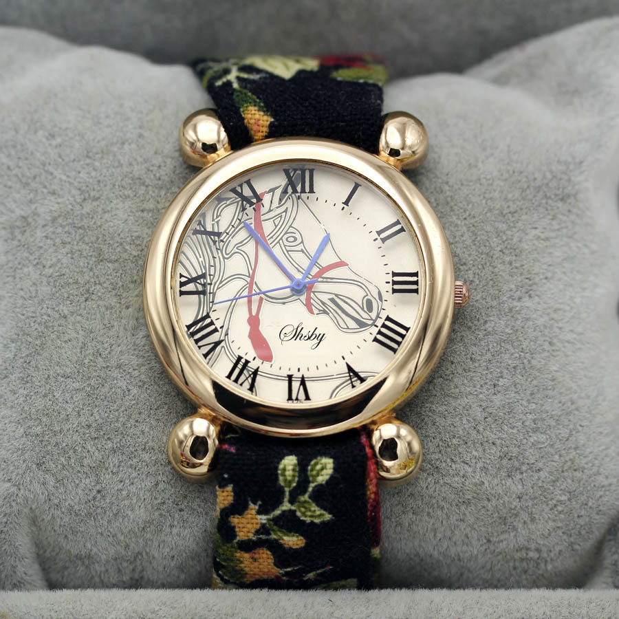 Shsby Ladies flower cloth wris - Ladies Fashion Watch avaliação e preço