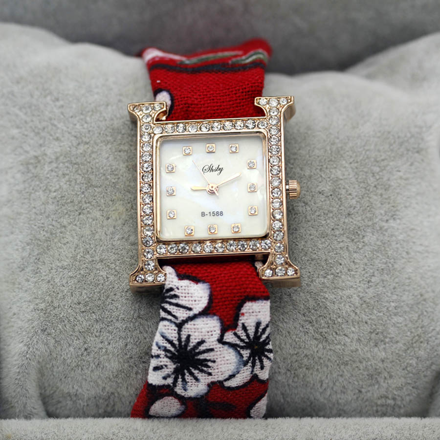 Shsby Ladies flower cloth wris - Ladies Fashion Watch avaliação e preço