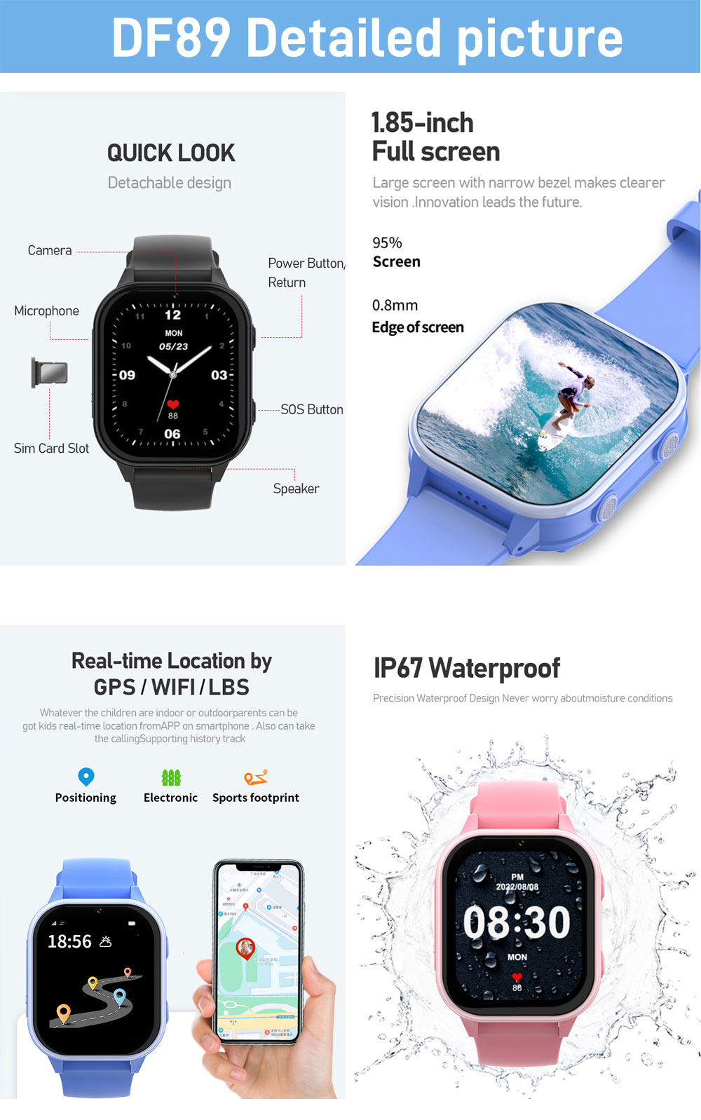 2G 4G Kids Smart Watch Phone G - Smartwatch Watches For Kid Girl avaliação e preço