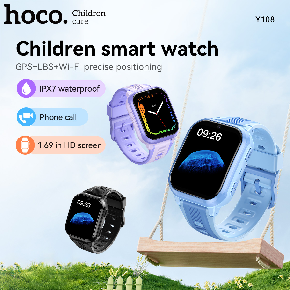HOCO Y108 1.69inch HD LCD Curv - Smartwatch Watches For Kid Girl avaliação e preço
