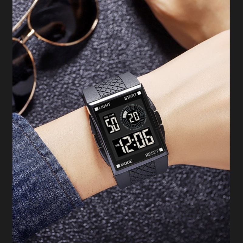 Digital Sport Watch Waterproof - Leather Watch Strap avaliação e preço
