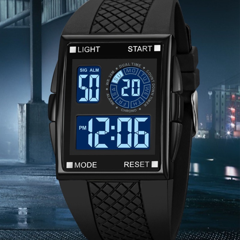 Digital Sport Watch Waterproof - Leather Watch Strap avaliação e preço