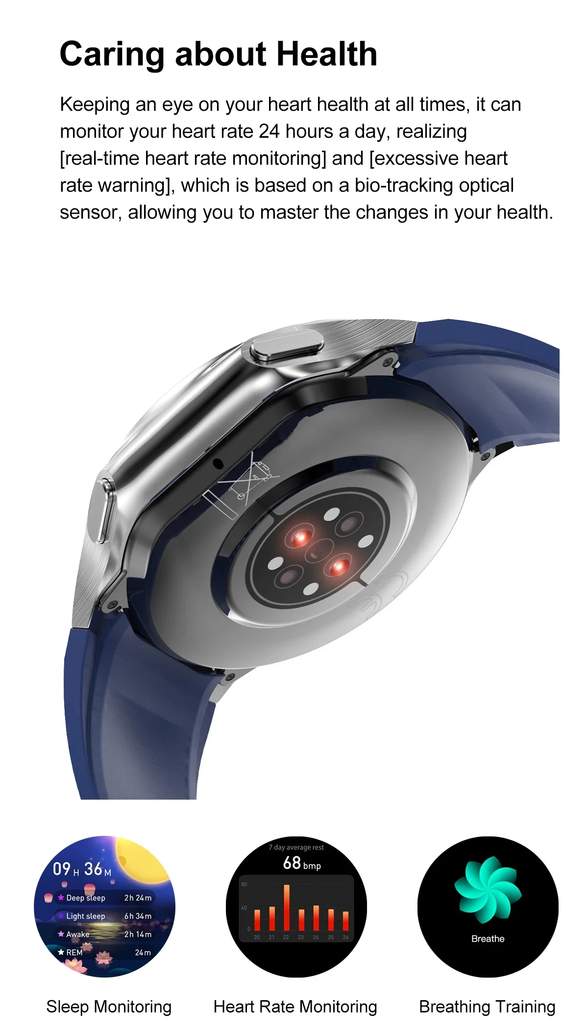 1.43 inch Big Screen Men Women - Smartwatch Iphone Watches For Women avaliação e preço