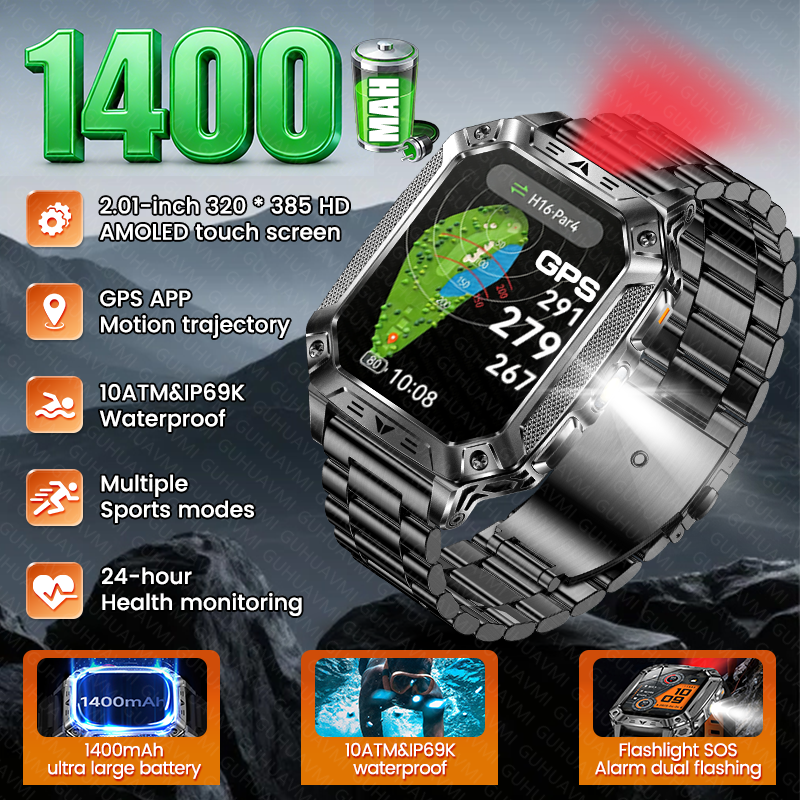 2026 New 1400mAh Big Battery S - Heart Rate Gps Watch avaliação e preço